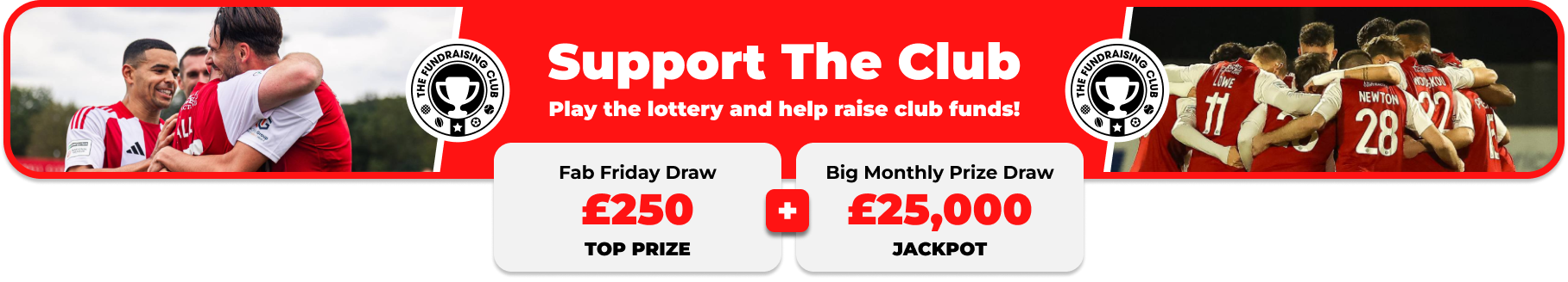 Play Our Club Lottery Banner