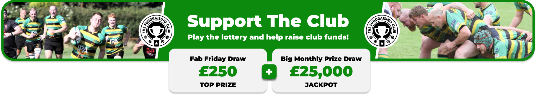 Play Our Club Lottery Banner