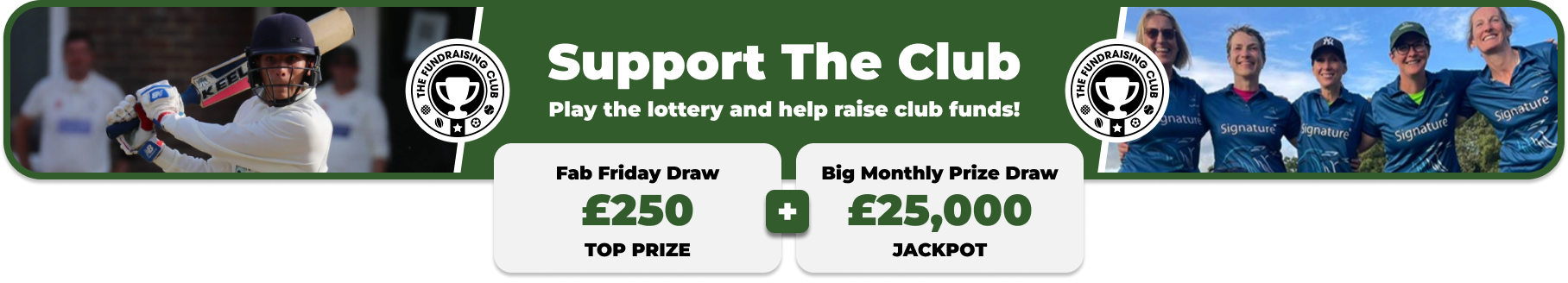 Play Our Club Lottery Banner