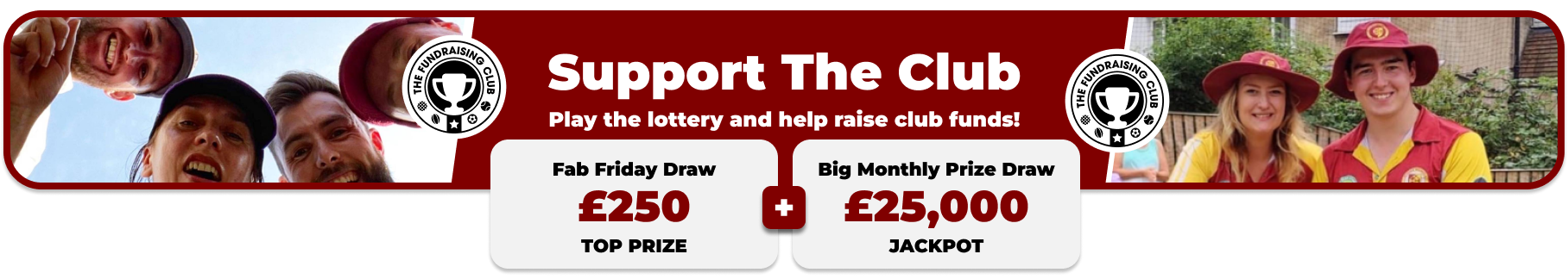 Play Our Club Lottery Banner