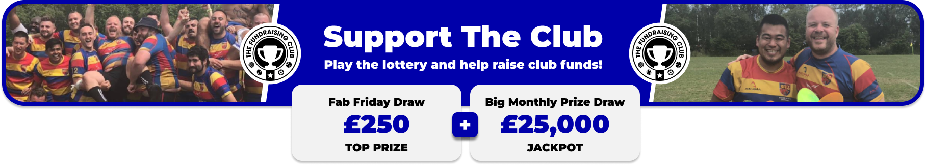 Play Our Club Lottery Banner