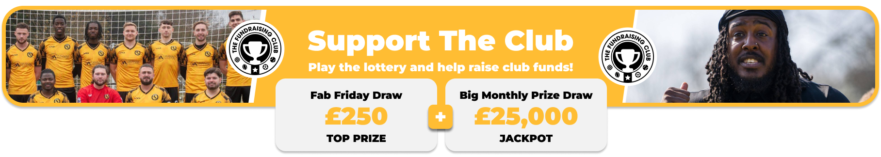 Play Our Club Lottery Banner