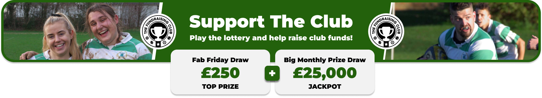 Play Our Club Lottery Banner