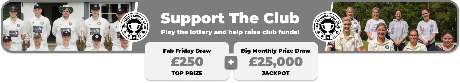 Play Our Club Lottery Banner