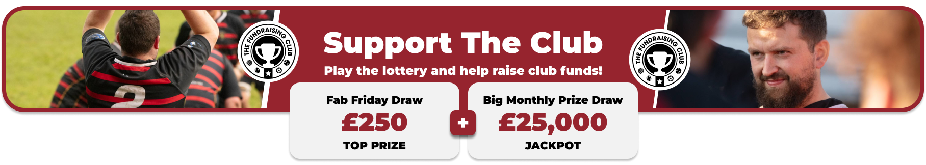 Play Our Club Lottery Banner