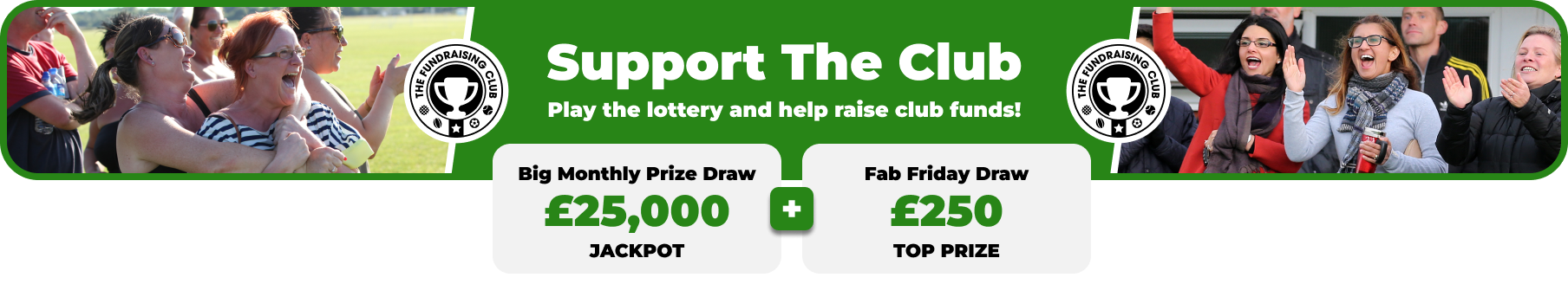 Play Our Club Lottery Banner