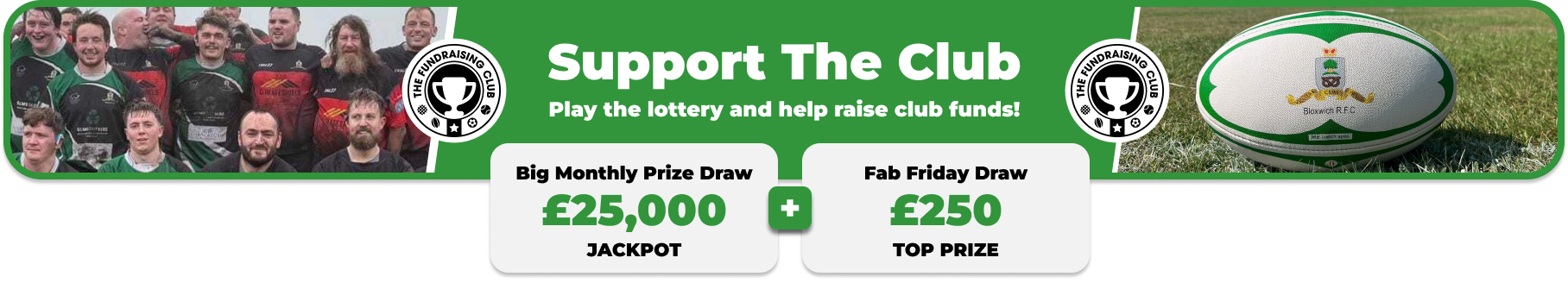 Play Our Club Lottery Banner