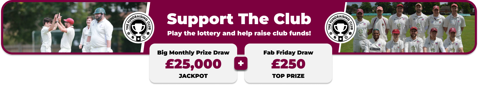 Play Our Club Lottery Banner