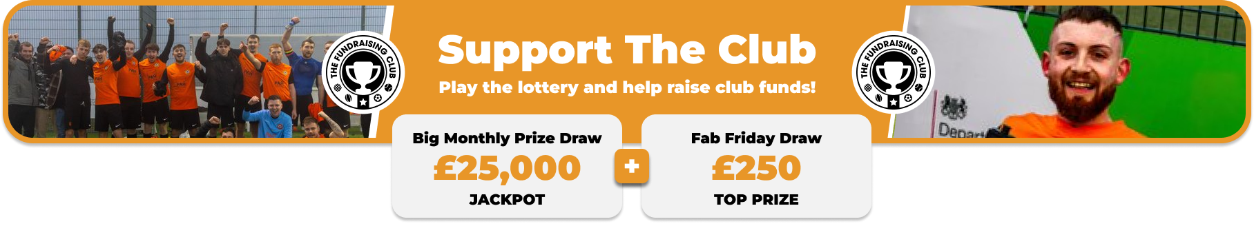 Play Our Club Lottery Banner