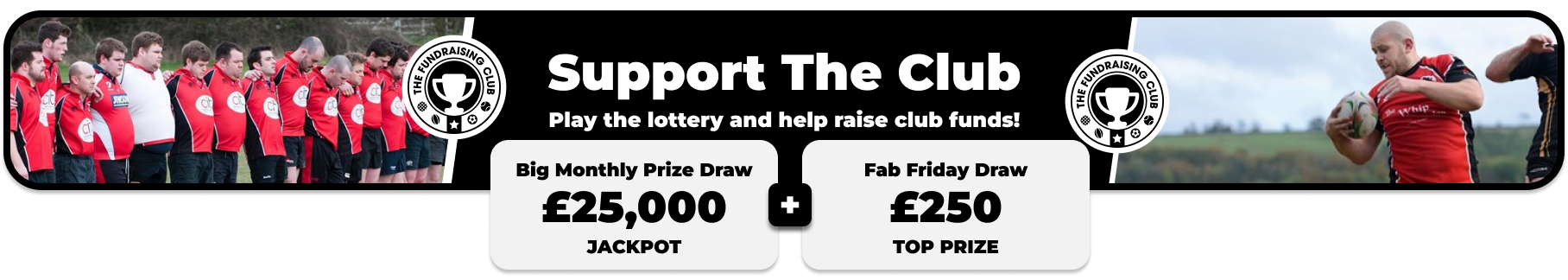 Play Our Club Lottery Banner