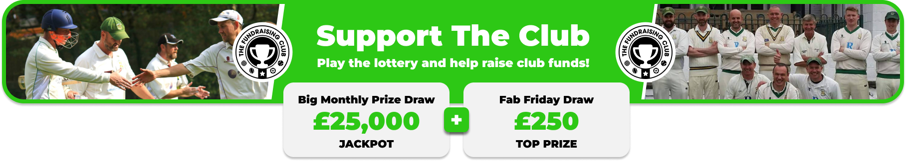 Play Our Club Lottery Banner